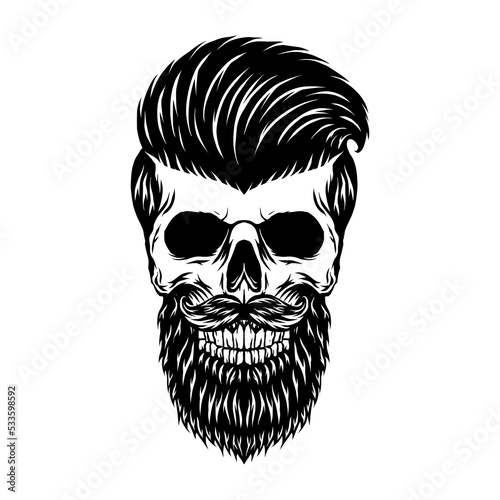 Bearded skull vector illustration