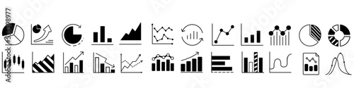 Chart icon vector set. schedule illustration sign collection. diagram symbol or logo.