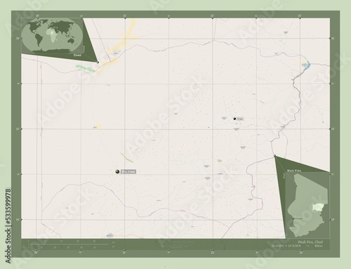 Wadi Fira, Chad. OSM. Labelled points of cities photo