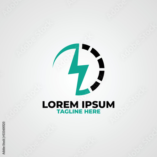 lightning logo design vector isolated