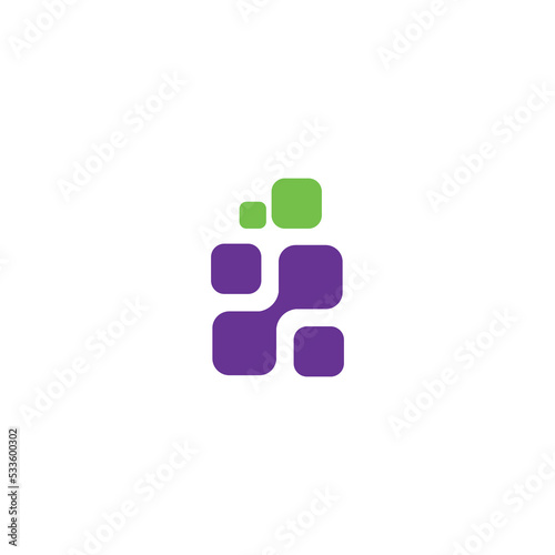 Simple Berry Fruit Pixel Tech Logo Design