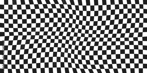 The checkerboard pattern is seamless and twisted. Can be extended indefinitely. Suitable for packaging, print, decor and stylish design. Slightly twisted checker convex.