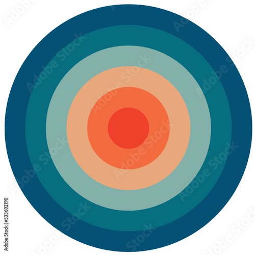 Circle vector illustration in retro vintage style