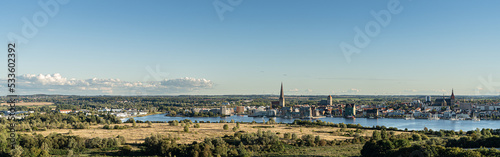 Panorama, Luftbild, Rostock, Stadthafen, Skyline, Warnow, Petrikirche, 