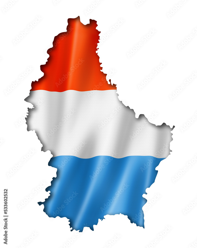 Obraz premium Luxembourg flag map