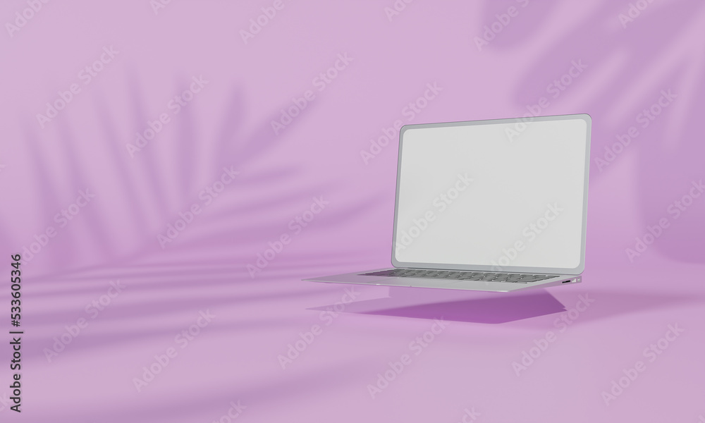 Screen Mock up with shadow color wall background,copy space. 3D rendering. Screen Mock up with shadow color wall background,copy space. 3D rendering.