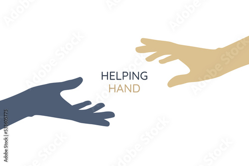 Helping hand concept. Gesture, sign of help and hope. Two hands taking each other.