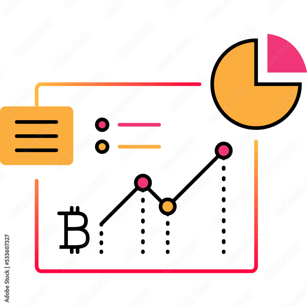 Bitcoin trade graph chart icon blockchain vector Bitcoin trade graph chart icon blockchain vector