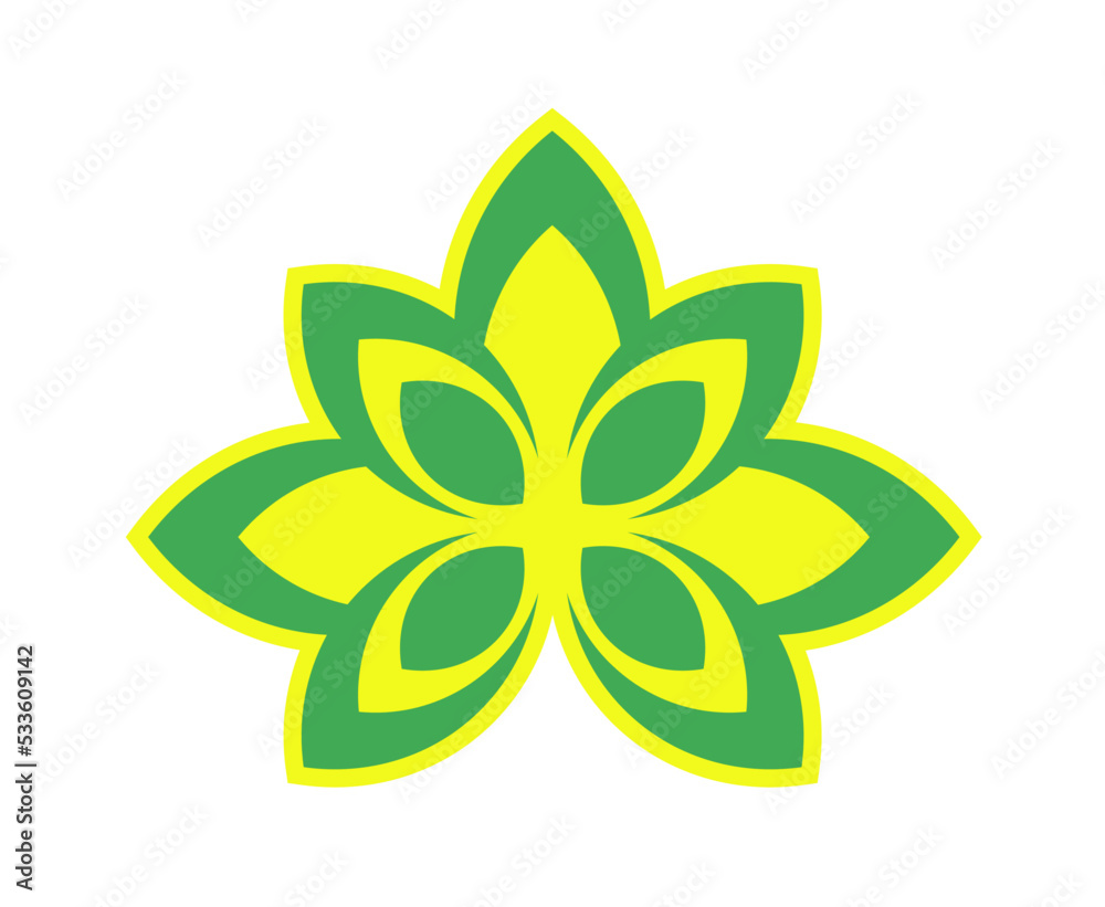 beautiful oriental lotus shape decoration elements