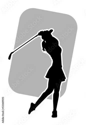 vector silhouette female professional golfer playing golf