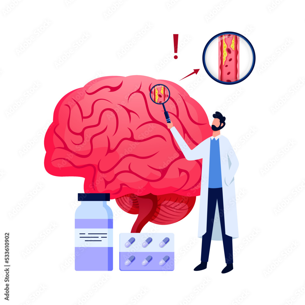 World Stroke day banner, mnemonic. Brain and human face vector. World Stroke day banner, mnemonic. Brain and human face vector.