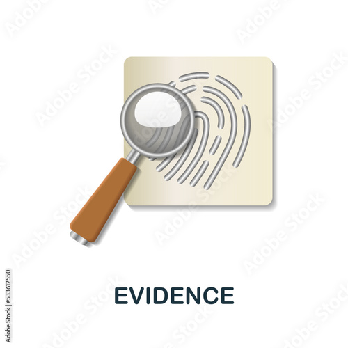 Evidence icon. 3d illustration from crime collection. Creative Evidence 3d icon for web design, templates, infographics and more