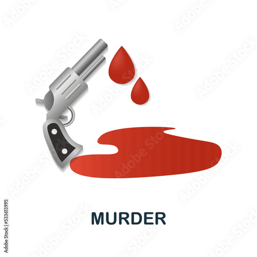 Murder icon. 3d illustration from crime collection. Creative Murder 3d icon for web design, templates, infographics and more