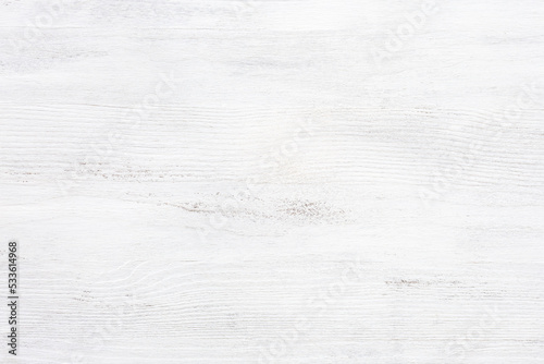 Wooden shabby texture of the old table. White wood background.  Top view. © Antonel