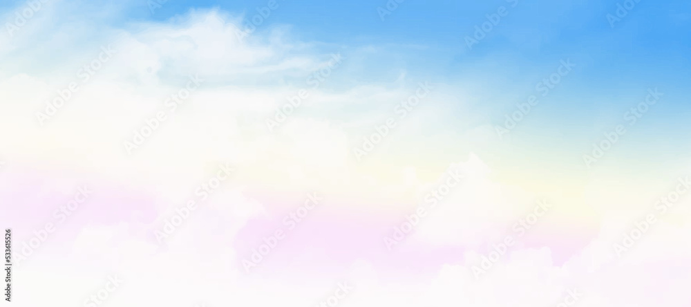 A soft cloud background with a pastel colored orange to blue gradient. A soft cloud background with a pastel colored orange to blue gradient.