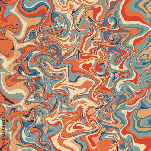 Retro groovy psychedelic marble background. illustration in the style of 1970
