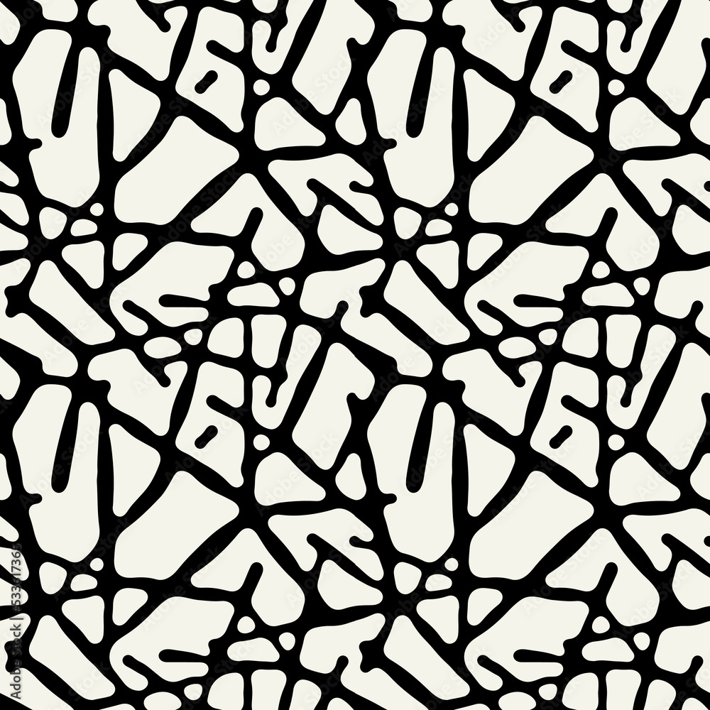 Vector seamless pattern. Free form organic shapes. Stylish