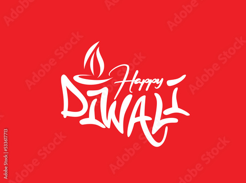 Happy Diwali text design. Abstract vector illustration.