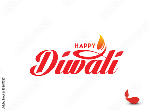Happy Diwali text design. Abstract vector illustration.