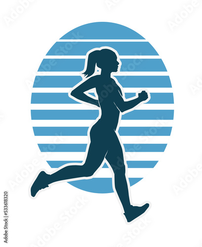 Vector silhouette of a woman exercising on white background