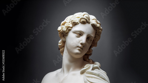 Illustration of a Renaissance marble statue of Eros. He is the God of love and sex, Eros in Greek mythology, known as Cupid in Roman mythology.