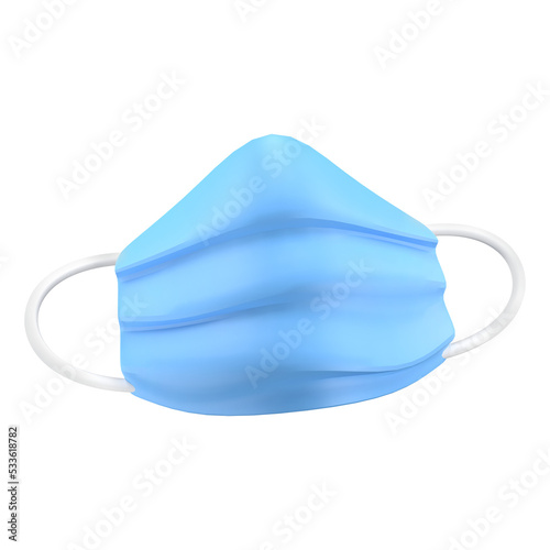 protective blue face mask 3D
