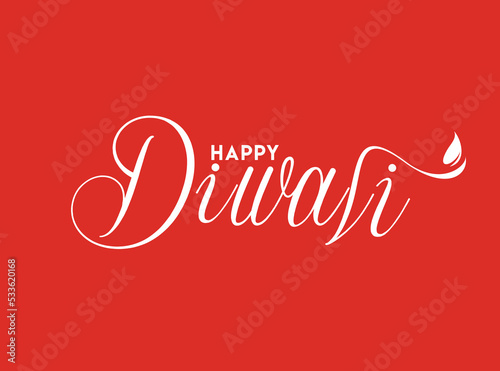 Happy Diwali text design. Abstract vector illustration.