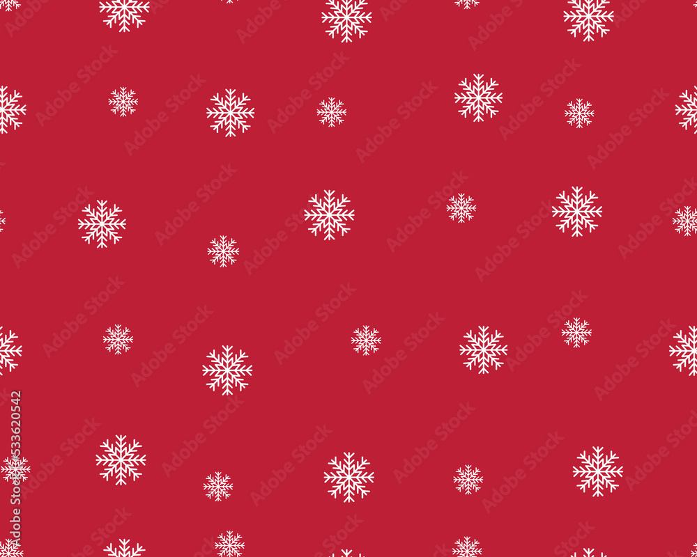 Snowflakes on red background seamless pattern Snowflakes on red background seamless pattern