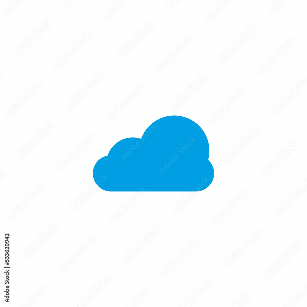 Blue cloud flat icon on white background illustration Blue cloud flat icon on white background illustration