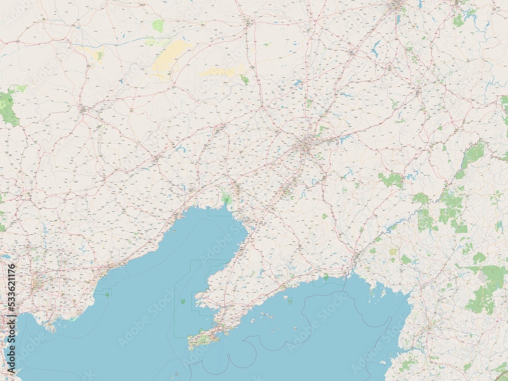 Obraz premium Liaoning, China. OSM. No legend