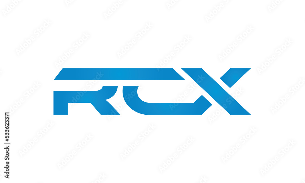 RCX monogram linked letters, creative typography logo icon RCX monogram linked letters, creative typography logo icon
