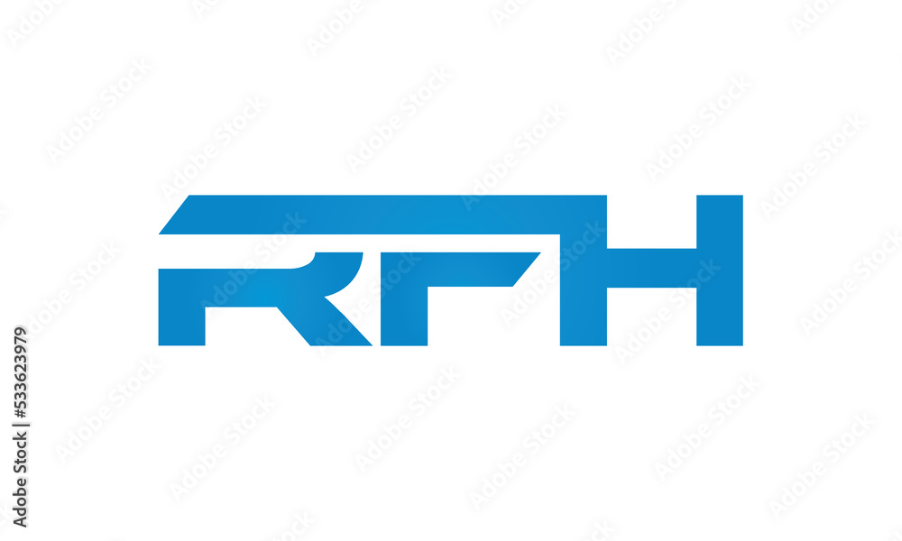 RFH monogram linked letters, creative typography logo icon RFH monogram linked letters, creative typography logo icon
