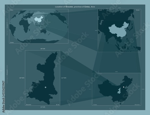 Photography Shaanxi, China. Described location diagram