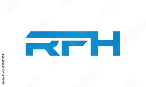 RFH monogram linked letters, creative typography logo icon