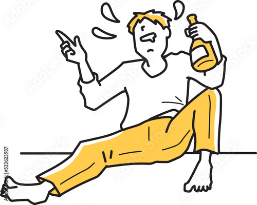 酒に溺れる男性
