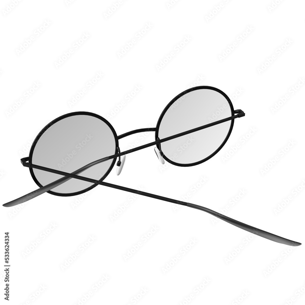 3d rendering illustration of round eyeglasses 3d rendering illustration of round eyeglasses