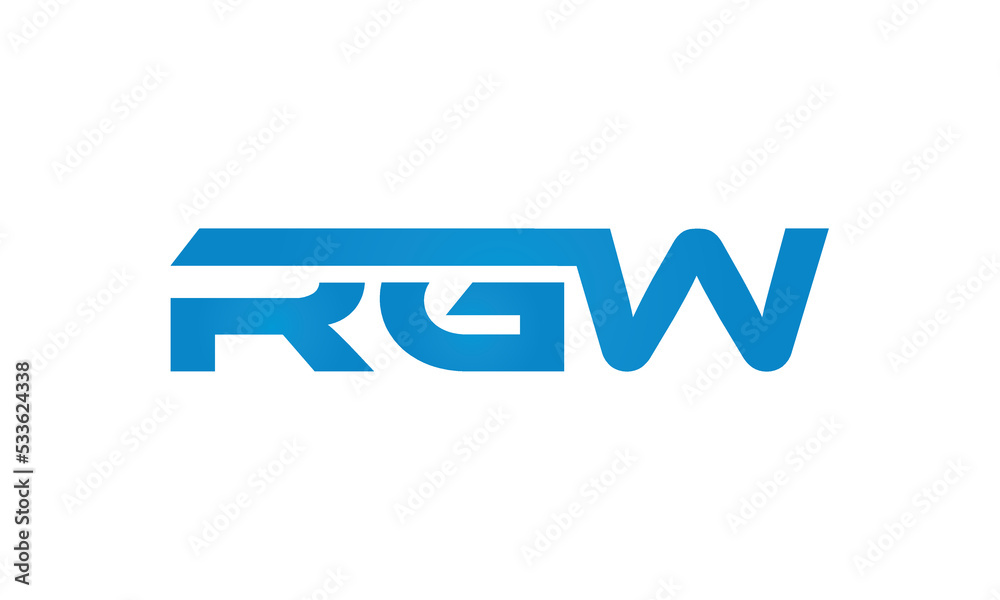 RGW monogram linked letters, creative typography logo icon RGW monogram linked letters, creative typography logo icon