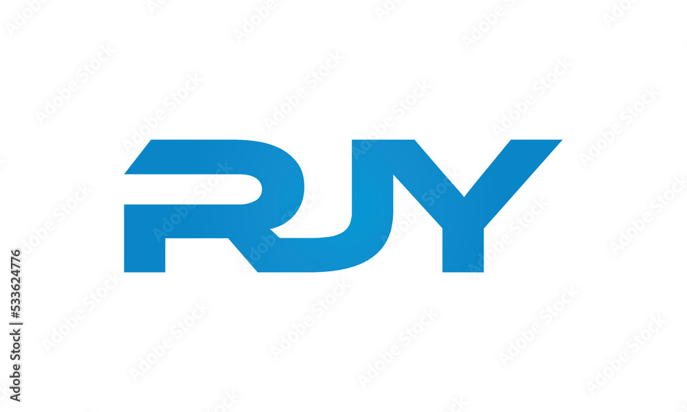 RJY monogram linked letters, creative typography logo icon RJY monogram linked letters, creative typography logo icon