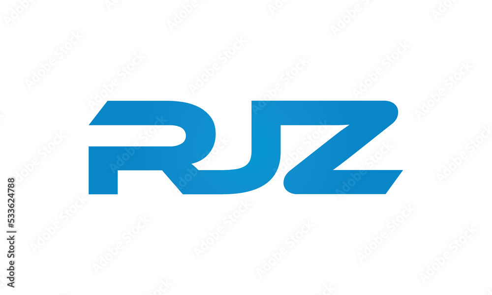 RJZ monogram linked letters, creative typography logo icon RJZ monogram linked letters, creative typography logo icon