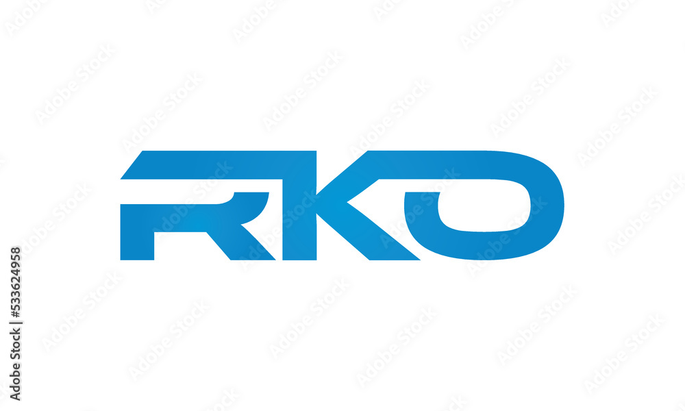 RKO monogram linked letters, creative typography logo icon RKO monogram linked letters, creative typography logo icon