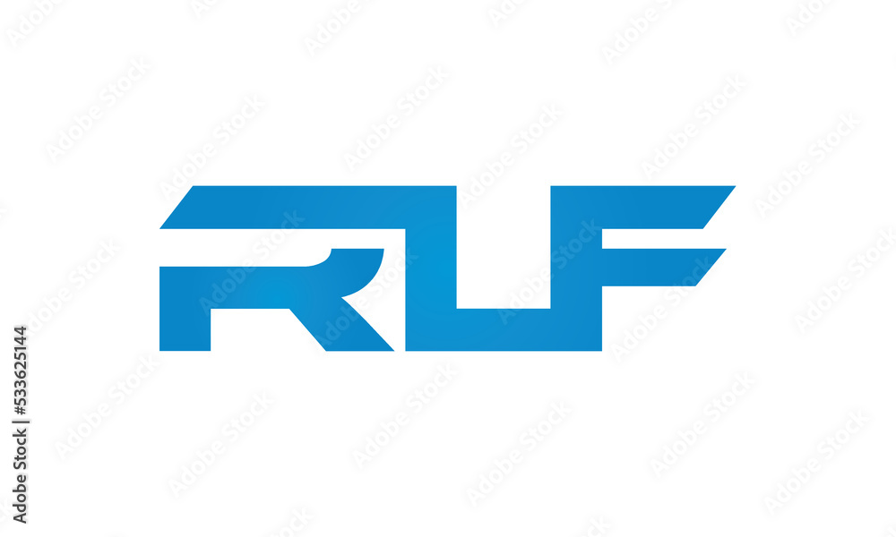 RLF monogram linked letters, creative typography logo icon RLF monogram linked letters, creative typography logo icon