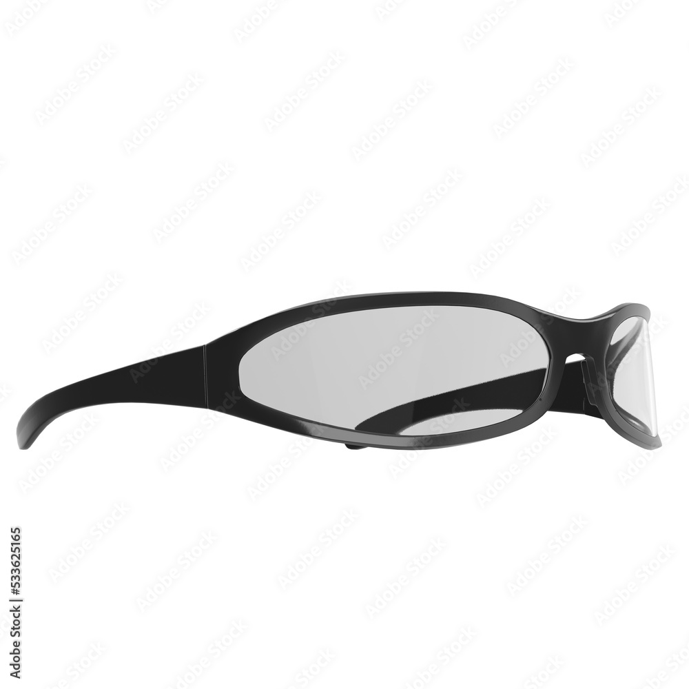 3d rendering illustration of wrap around eyeglasses 3d rendering illustration of wrap around eyeglasses