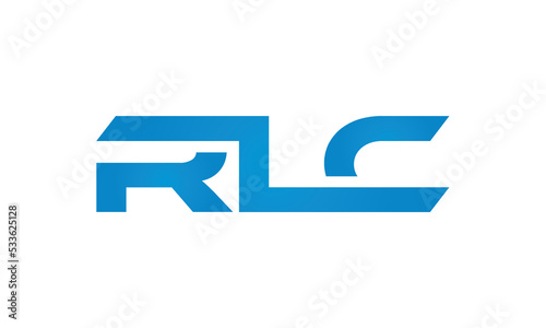 RLC monogram linked letters, creative typography logo icon