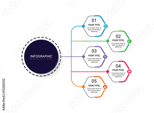 Business infographic design flowchart elements template 