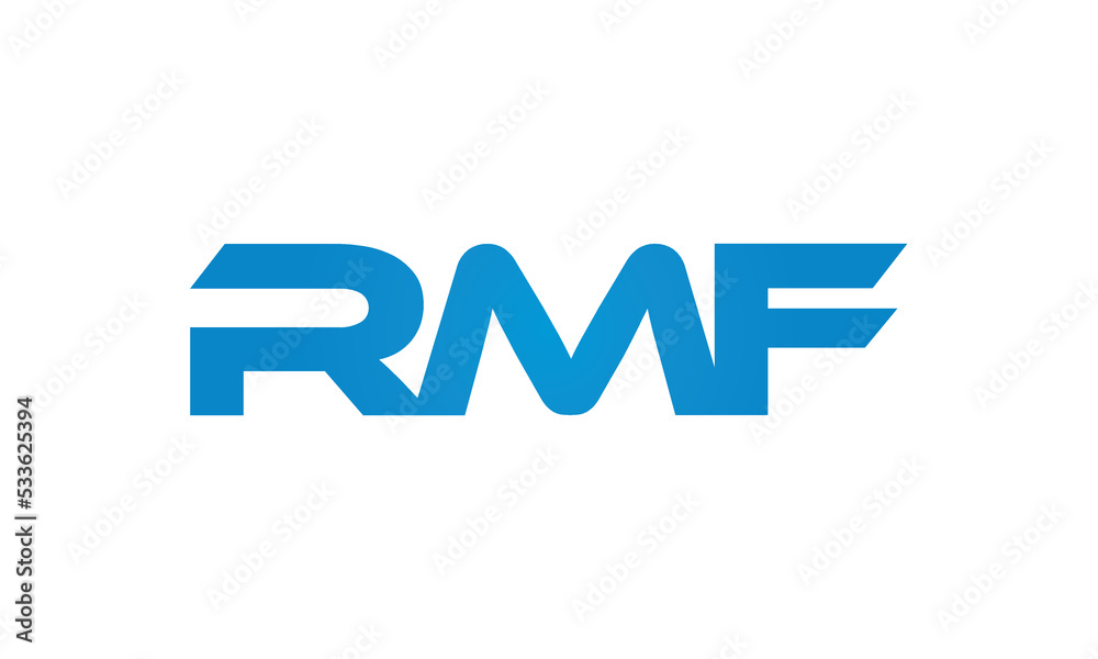 RMF monogram linked letters, creative typography logo icon RMF monogram linked letters, creative typography logo icon