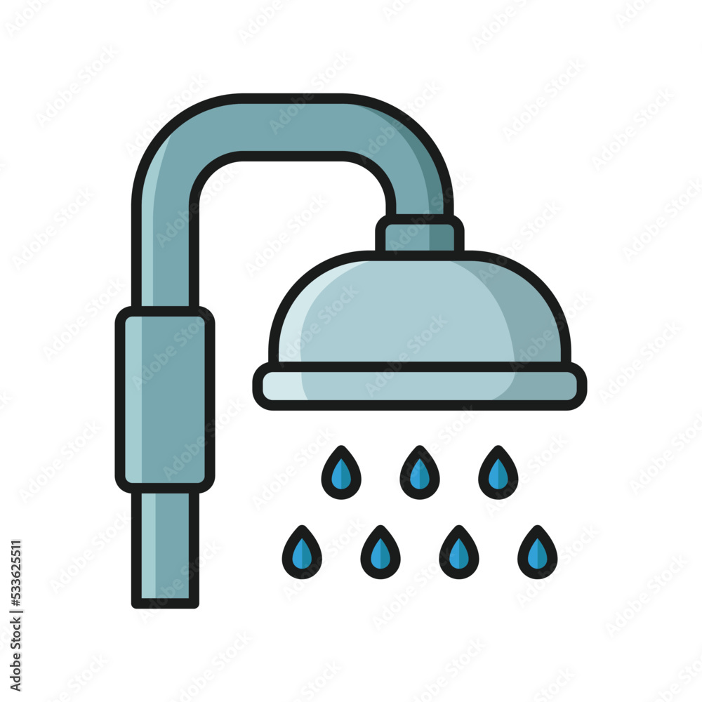 shower icon vector design template in white background shower icon vector design template in white background