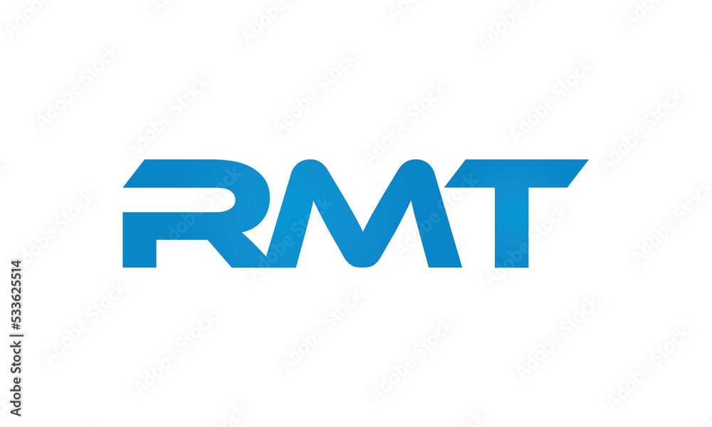 RMT monogram linked letters, creative typography logo icon