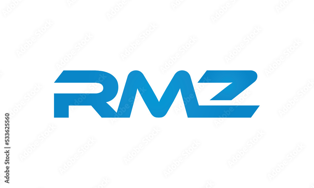 RMZ monogram linked letters, creative typography logo icon RMZ monogram linked letters, creative typography logo icon