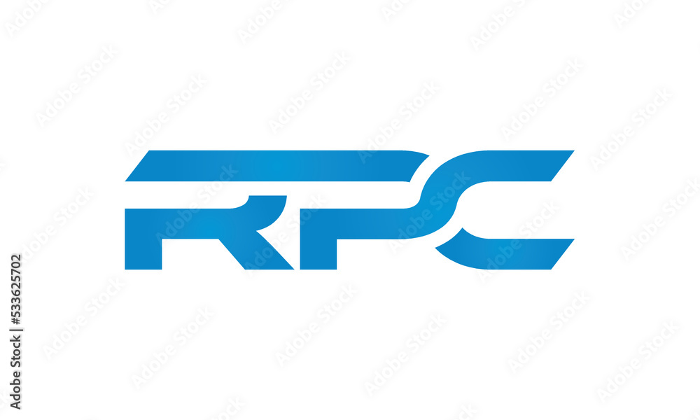 RPC monogram linked letters, creative typography logo icon RPC monogram linked letters, creative typography logo icon