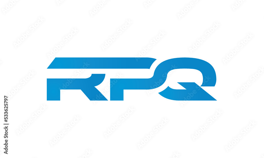 RPQ monogram linked letters, creative typography logo icon RPQ monogram linked letters, creative typography logo icon